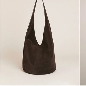 Reformation Silvana Brown Suede Hobo Bag